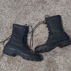 VTG Ro-Search Black Lace Up Combat Boots Men's Size 8.5